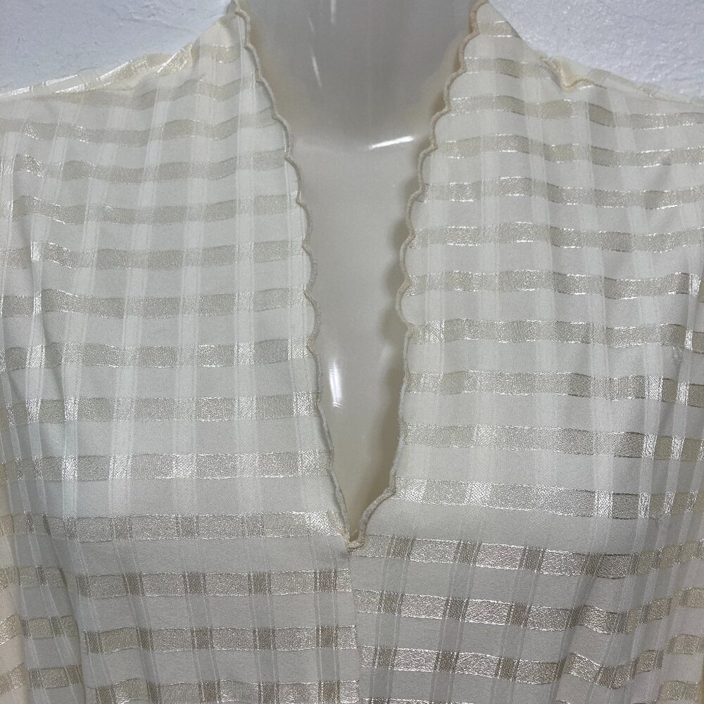 Vintage Sally Petite Knee Length Dress Sheer Coquette Fairy Unlined Cream Dainty - Picture 4 of 11
